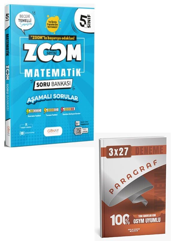 Günay 2027 5. Sınıf Matematik Zoom Soru Bankası+Anla Kazan Paragraf Deneme