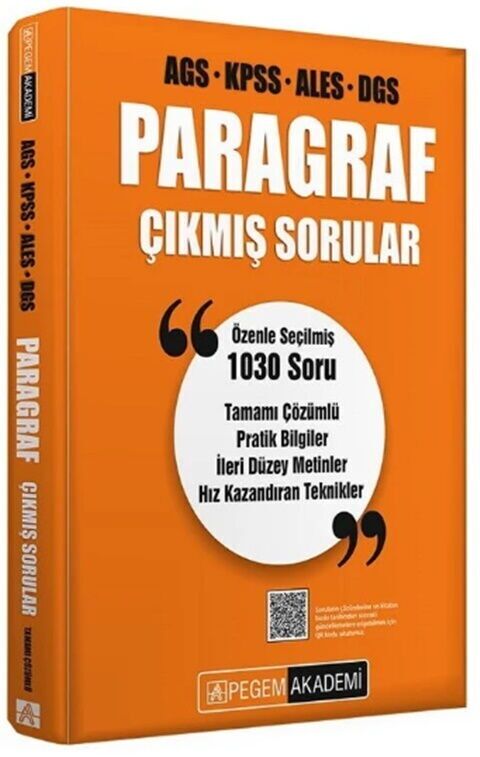 Pegem 2026 KPSS MEB-AGS ALES DGS Paragraf Çıkmış Sorular Çözümlü Pegem Akademi Yayınları