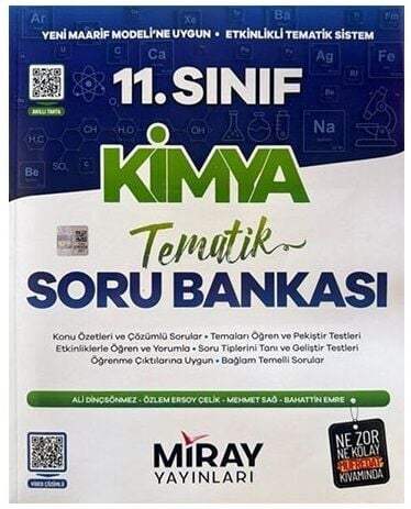 2027 Miray 11. Sınıf Kimya Tematik Maarif Modeli Soru Bankası Çözümlü