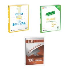2027 ÜçDörtBeş TYT Sosyal 1 Ayda Tüm + Biyoloji Soru + anla kazan paragraf deneme 3'lü Set