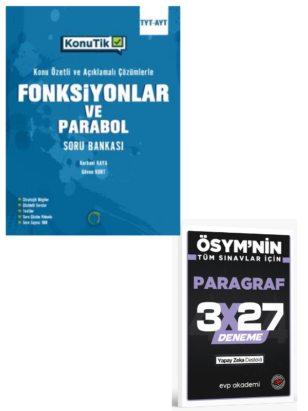 Okyanus 2027 TYT AYT KonuTik Fonksiyonlar Ve Parabol Soru Bankası+ EVP Akademi Paragraf
