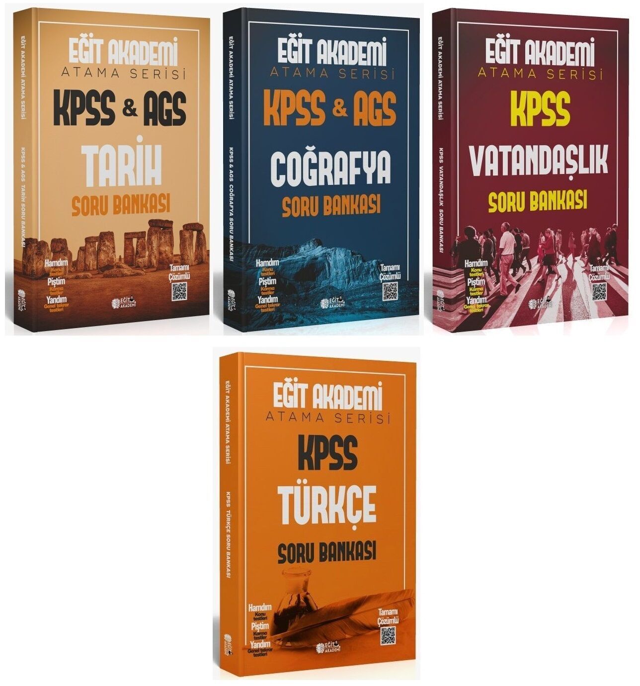 Eğit Akademi 2026 KPSS Tarih + Coğrafya + Vatandaşlık + Türkçe Atama Serisi Soru Bankası 4 lü Set Eğit Akademi