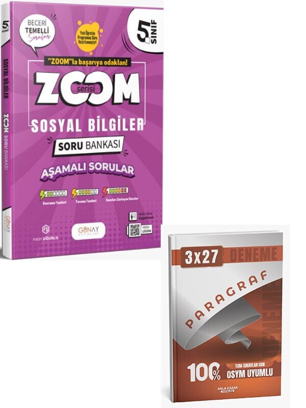 Günay 2027  5. Sınıf Sosyal Bilgiler Zoom Soru Bankası+Anla Kazan Paragraf Deneme