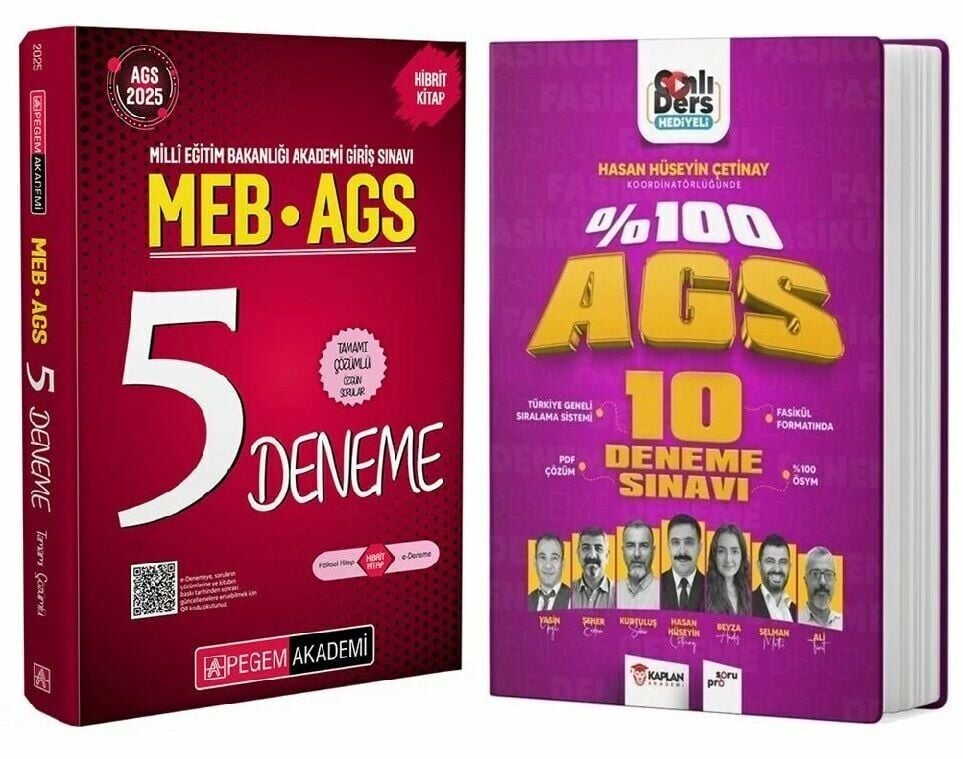 Pegem + Kaplan Akademi 2025 MEB-AGS 5+10 Deneme 2 li Set Pegem + Kaplan Akademi Yayınları