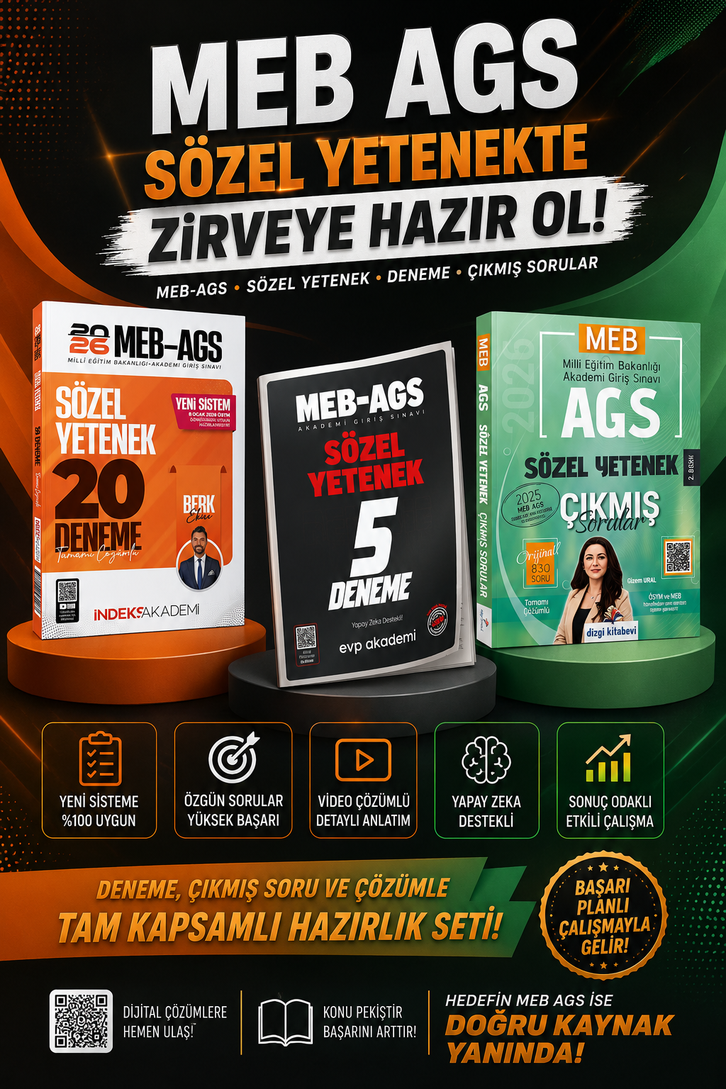 İndeks 2026 MEB-AGS Sözel Yetenek 20 Deneme & Dizgi Kitap AGS Sözel Yetenek Çıkmış Soru & EVP Akademi AGS Sözel Yetenek Deneme Seti