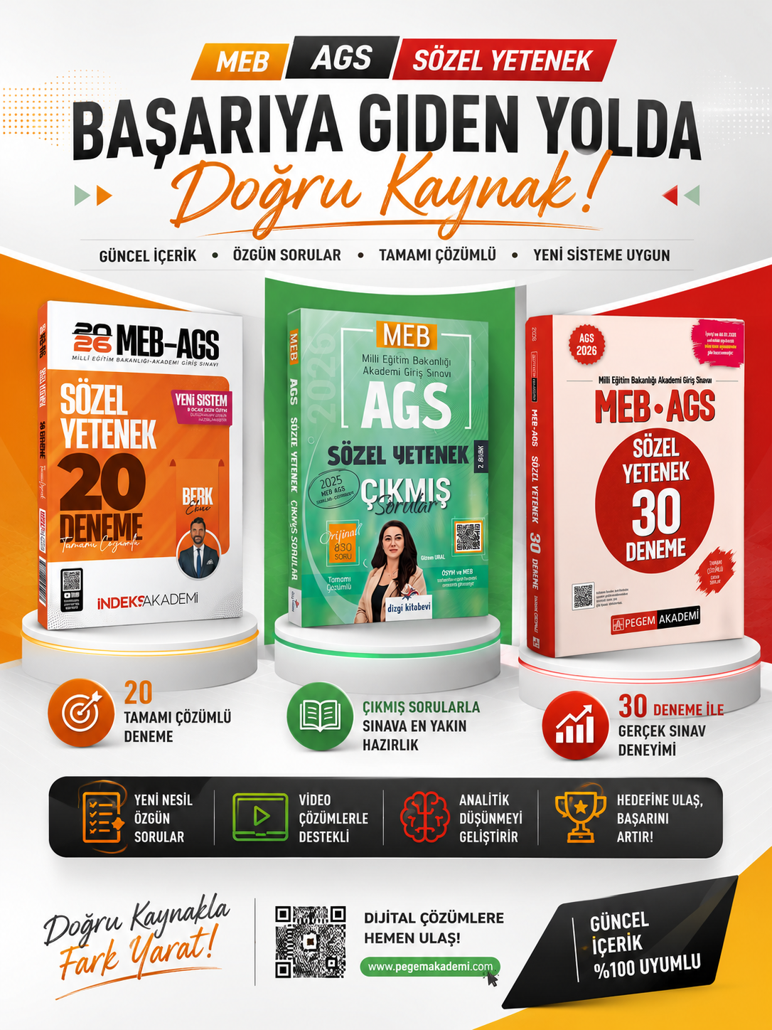 Dizgi Kitap 2026 MEB AGS Sözel Yetenek Çıkmış Sorular & MEB AGS Sözel Yetenek Deneme İndeks+Pegem Süper Set