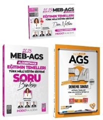 Yediiklim + İndeks 2025 MEB-AGS Eğitimin Temelle + Mevzuat Ders Notları + Soru + 24 Deneme 3 lü Set