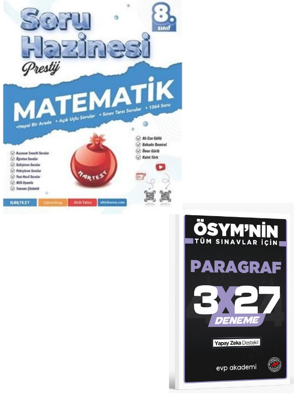 NARTEST 2027 8. SINIF MATEMATİK SORU HAZİNESİ+ EVP Akademi Paragraf