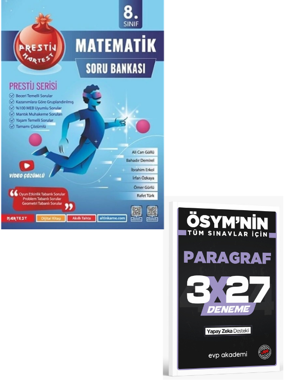 NARTEST 2027 8. SINIF PRESTİJ MATEMATİK SORU BANKASI+ EVP Akademi Paragraf