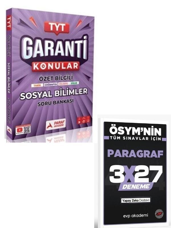 Paraf 2027 TYT Sosyal Bilimler Garanti Soru Bankası+ EVP Akademi Paragraf