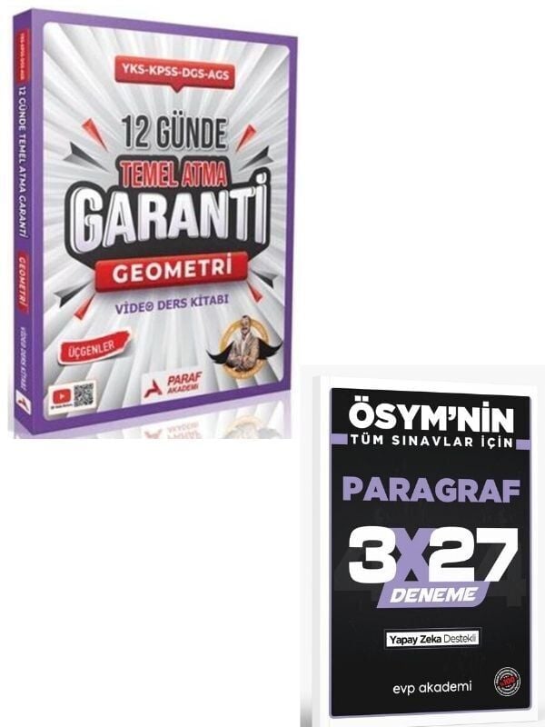 Paraf 2027 TYT AYT KPSS DGS ALES 12 Günde Temel Atma Garanti Geometri Video Ders Kitabı+ EVP Akademi Paragraf