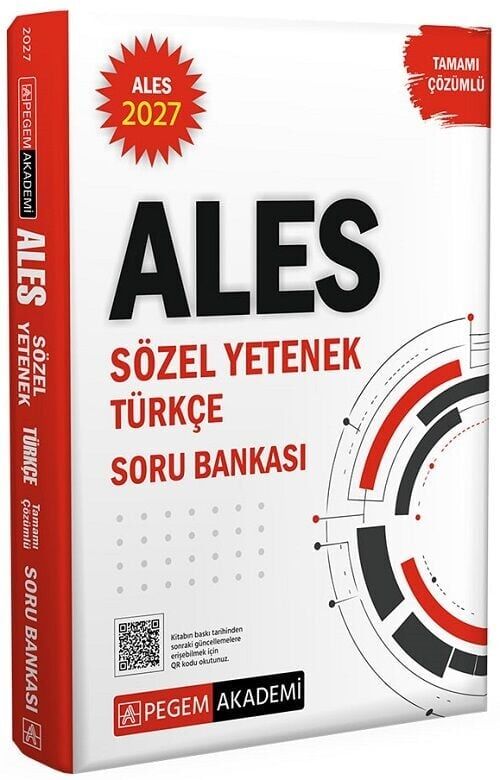 Pegem 2027 ALES Sözel Yetenek Türkçe Soru Bankası Çözümlü Pegem Akademi Yayınları
