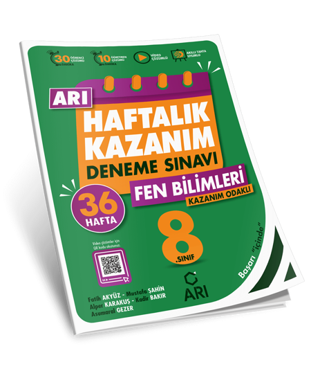 Arı Yayıncılık 8. Sınıf Haftalık Kazanım Fen Deneme Sınavı