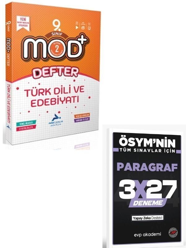 Paraf 2027 9. Sınıf Türk Dili ve Edebiyatı MOD Defter+ EVP Akademi Paragraf