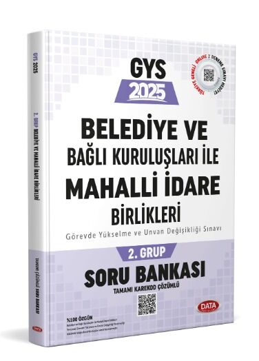 Data Yayınları 2025 Belediye ve Bağlı Kuruluşları İle Mahalli İdare Birlikleri 2. Grup Soru Bankası