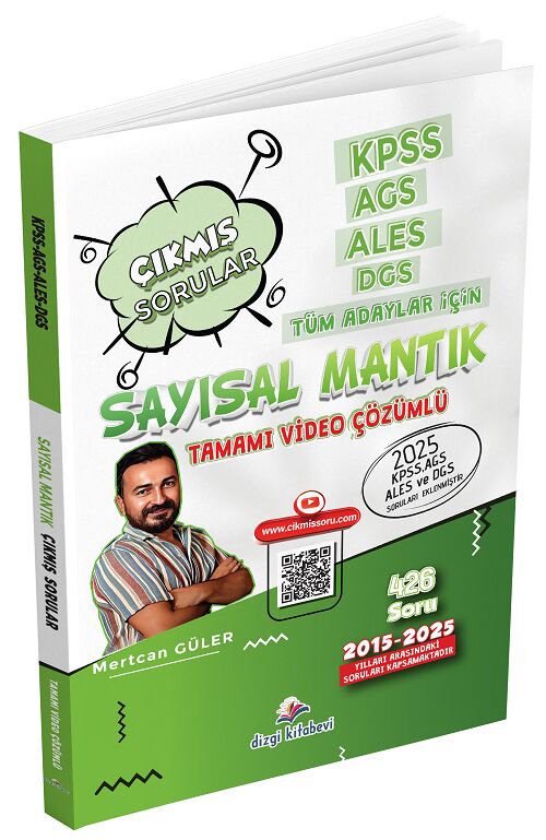 Dizgi 2026 KPSS MEB-AGS ALES DGS Sayısal Mantık Çıkmış Sorular Son 11 Yıl Çözümlü - Mertcan Güler Dizgi Kitap