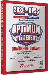 Saydam Yayınları 2026 KPSS Lise Ortaöğretim Ön Lisans Optimum 5 Deneme