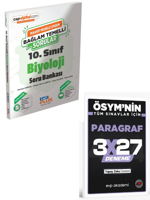Çap 2027 10. Sınıf Biyoloji Plus Maarif Model Soru Bankası + EVP Akademi Paragraf