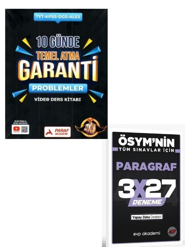 Paraf 2027 TYT Problemler Z Takımı 10 Günde Temel Atma Garanti Video Ders Kitabı+ EVP Akademi Paragraf