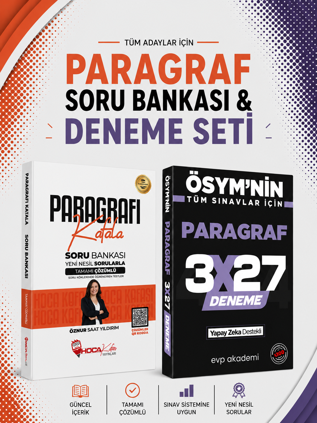 Hoca Kafası Paragrafı Kafala Soru Bankası & 3x27 Paragraf Deneme EVP Akademi Seti