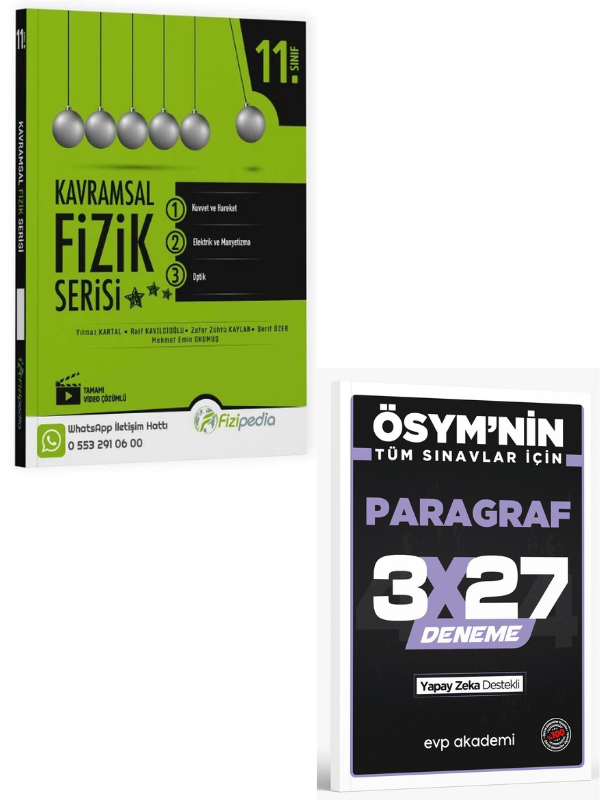 Fizipedia 2027 11. Sınıf Kavramsal Fizik Serisi Soru Bankası+ EVP Akademi Paragraf