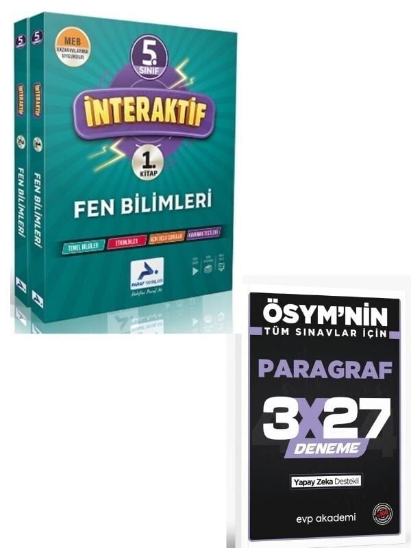 Paraf 2027 5. Sınıf İnteraktif Fen Bilimleri Soru Kütüphanesi+ EVP Akademi Paragraf