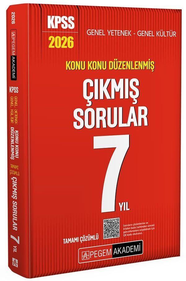 Pegem 2026 KPSS Genel Yetenek Genel Kültür Çıkmış Sorular Son 7 Yıl Konu Konu Çözümlü Pegem Akademi Yayınları