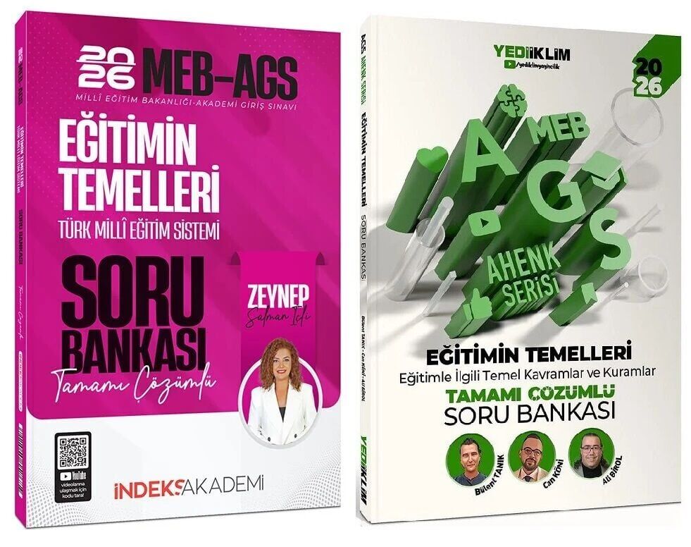 Yediiklim + İndeks 2026 MEB-AGS Eğitimin Temelleri Soru Bankası Ahenk Serisi 2 li Set - Bülent Tanık, Can Köni, Zeynep Salman İçli Yediiklim + İndeks Akademi Yayınları