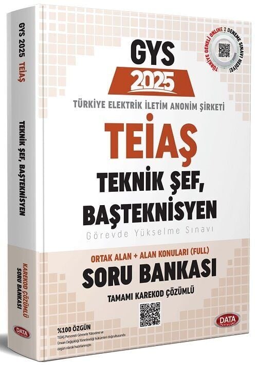 Data GYS TEİAŞ Genel Müdürlüğü Teknik Şef, Başteknisyen Soru Bankası Çözümlü Görevde Yükselme Data Yayınları