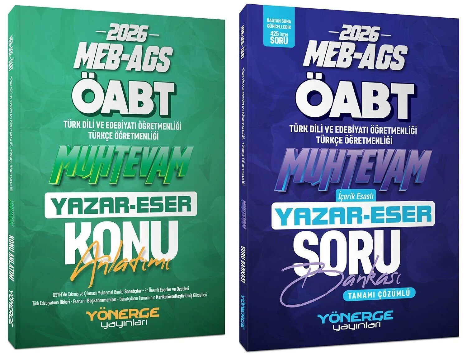 Yönerge 2026 ÖABT MEB-AGS Türkçe-Türk Dili Edebiyatı Muhtevam Yazar Eser Konu Anlatımı + Soru Bankası 2 li Set Yönerge Yayınları