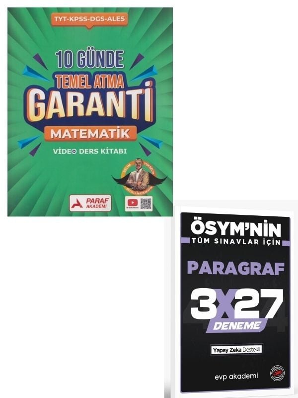 Paraf 2027 TYT Matematik Z Takımı 10 Günde Temel Atma Garanti Video Ders Kitabı+ EVP Akademi Paragraf