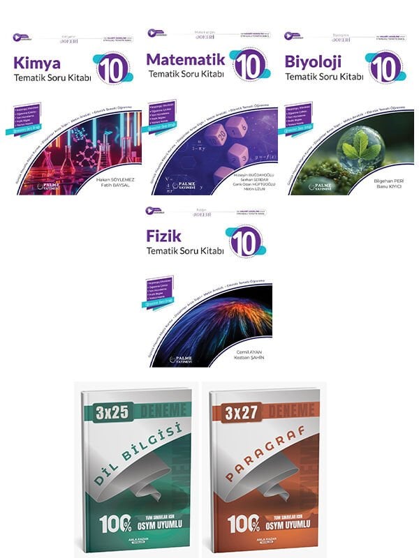 Palme + Anla Kazan 2026 10. Sınıf Tematik Fizik Kimya Biyoloji Matematik Anla Kazan Deneme 6 lı Set