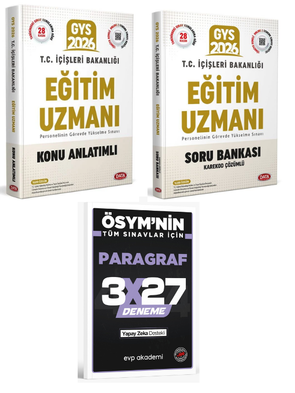 Data 2026 GYS İçişleri Bakanlığı Eğitim Uzmanı Konu+Soru +EVP Akademi Paragraf