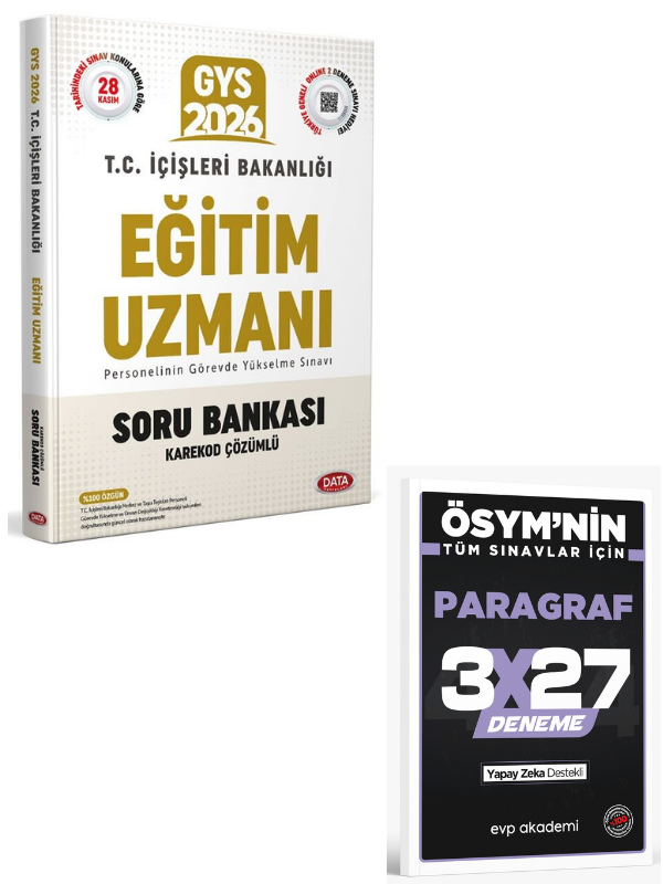 Data 2026 GYS İçişleri Bakanlığı Eğitim Uzmanı Soru Bankası+ EVP Akademi Paragraf