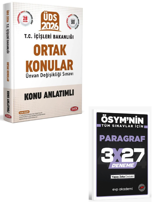 Data 2026 GYS ÜDS İçişleri Bakanlığı Ortak Konular Konu+ EVP Akademi Paragraf