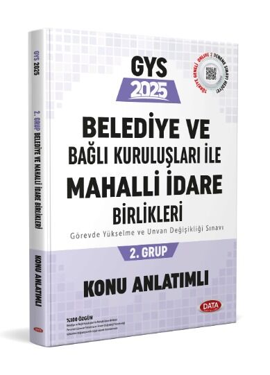 Data Yayınları 2025 Belediye ve Bağlı Kuruluşları İle Mahalli İdare Birlikleri 2. Grup Konu Anlatımlı