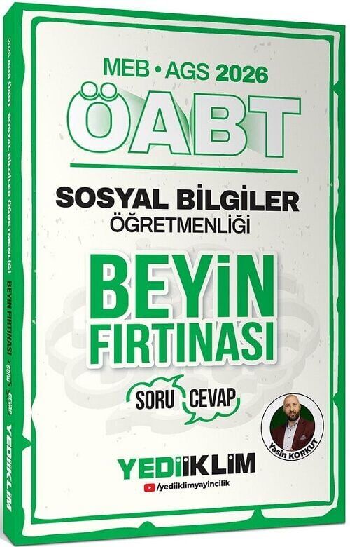 Yediiklim 2026 ÖABT MEB-AGS Sosyal Bilgiler Öğretmenliği Beyin Fırtınası Soru Cevap - Yasin Korkut Yediiklim Yayınları