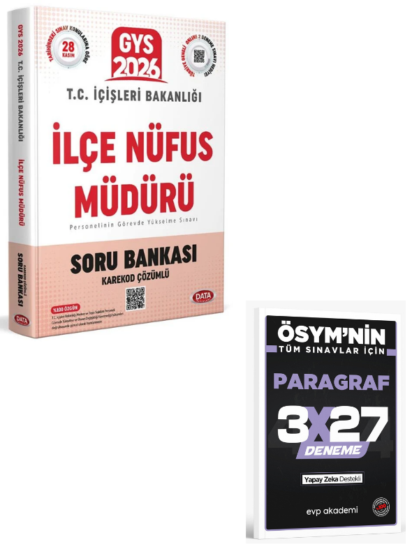 Data 2026 GYS İçişleri Bakanlığı İlçe Nüfus Müdürü Soru Bankası Çözümlü+ EVP Akademi Paragraf