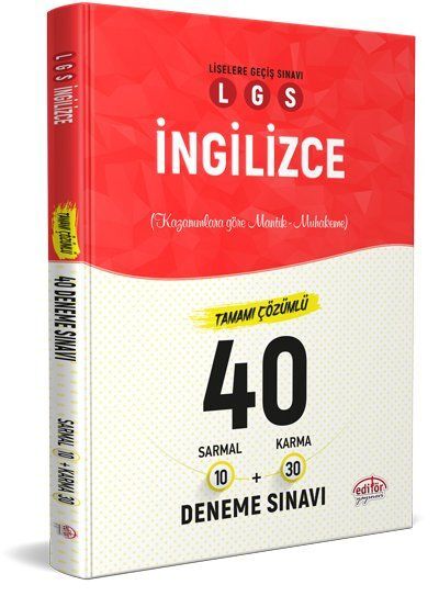 Editör Yayınevi LGS İngilizce 10 Sarmal + 30 Karma 40 Deneme Sınavı