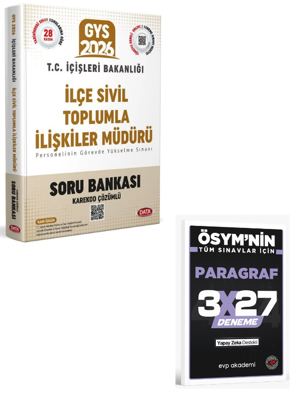 Data 2026 GYS İçişleri Bakanlığı İlçe Sivil Toplumla İlişkiler Müdürü Soru Bankası+ EVP Akademi Paragraf