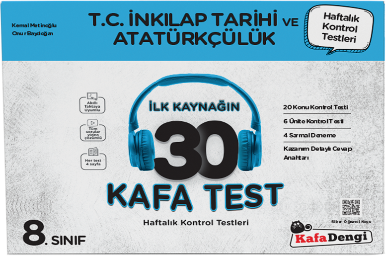 Kafa Dengi Yayınları 8. Sınıf T.C. İnkılap Tarihi ve Atatürkçülük İlk Kaynağın 30 Kafa Test