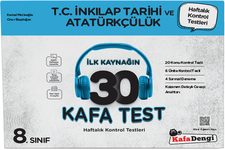 Kafa Dengi Yayınları 8. Sınıf T.C. İnkılap Tarihi ve Atatürkçülük İlk Kaynağın 30 Kafa Test