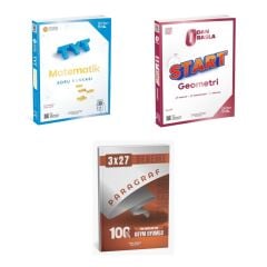 2027 TYT ÜçDörtBeş Matematik Soru + Sıfırdan Başla Start Geometri + anla kazan paragraf deneme 3'lü Set
