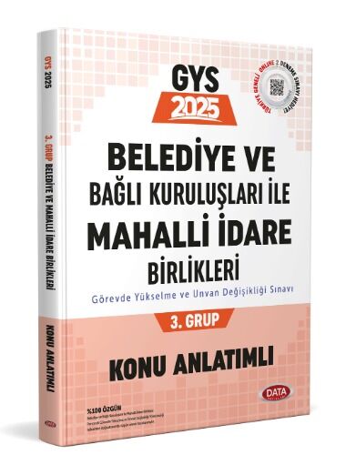 Data Yayınları 2025 Belediye ve Bağlı Kuruluşları İle Mahalli İdare Birlikleri 3. Grup Konu Anlatımlı