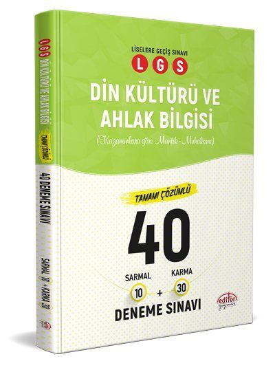 Editör Yayınevi LGS Din Kültürü ve Ahlak Bilgisi 10 Sarmal + 30 Karma 40 Deneme Sınavı