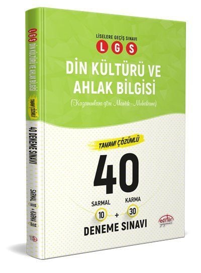 Editör Yayınevi LGS Din Kültürü ve Ahlak Bilgisi 10 Sarmal + 30 Karma 40 Deneme Sınavı