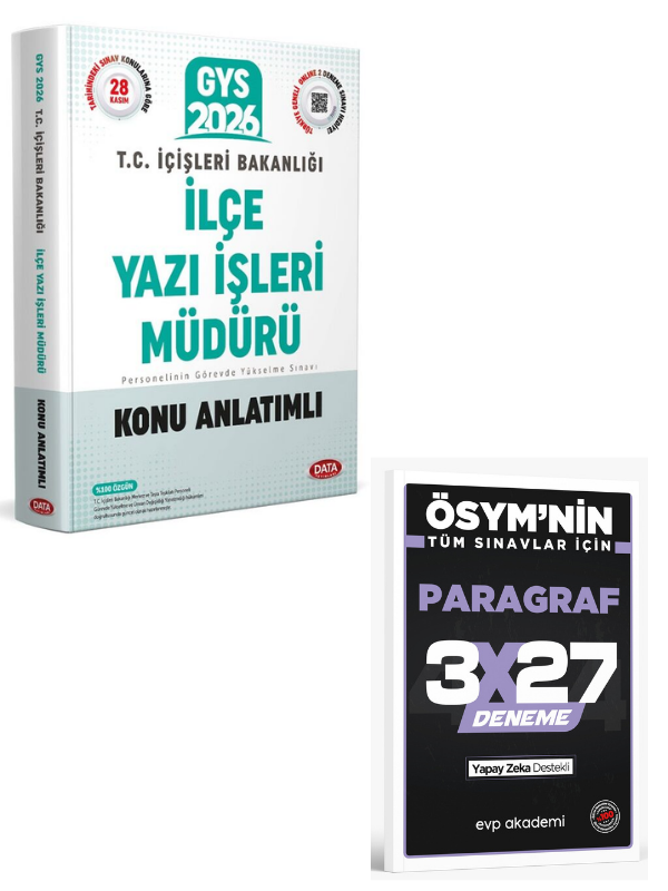 Data 2026 GYS İçişleri Bakanlığı İlçe Yazı İşleri Müdürü Konu Anlatımlı Hazırlık Kitabı +EVP Akademi Paragraf