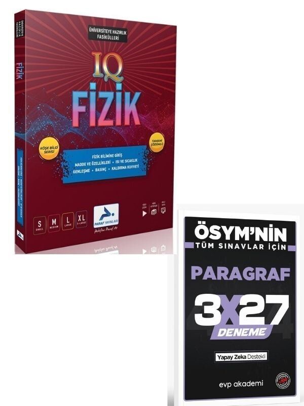Paraf 2027 YKS Fizik IQ Fizik Bilimine Giriş Soru Kütüphanesi+ EVP Akademi Paragraf