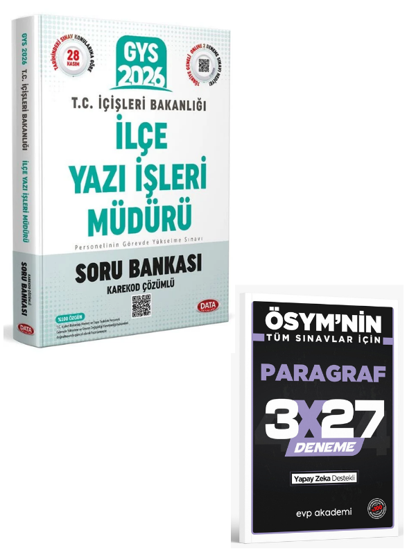 Data 2026 GYS İçişleri Bakanlığı İlçe Yazı İşleri Müdürü Soru Bankası Çözümlü+ EVP Akademi Paragraf