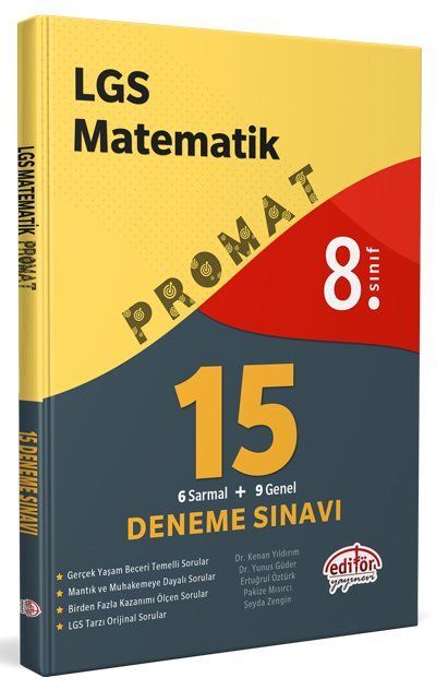 Editör Yayınevi 8. Sınıf Promat LGS Matematik 15 Deneme Sınavı